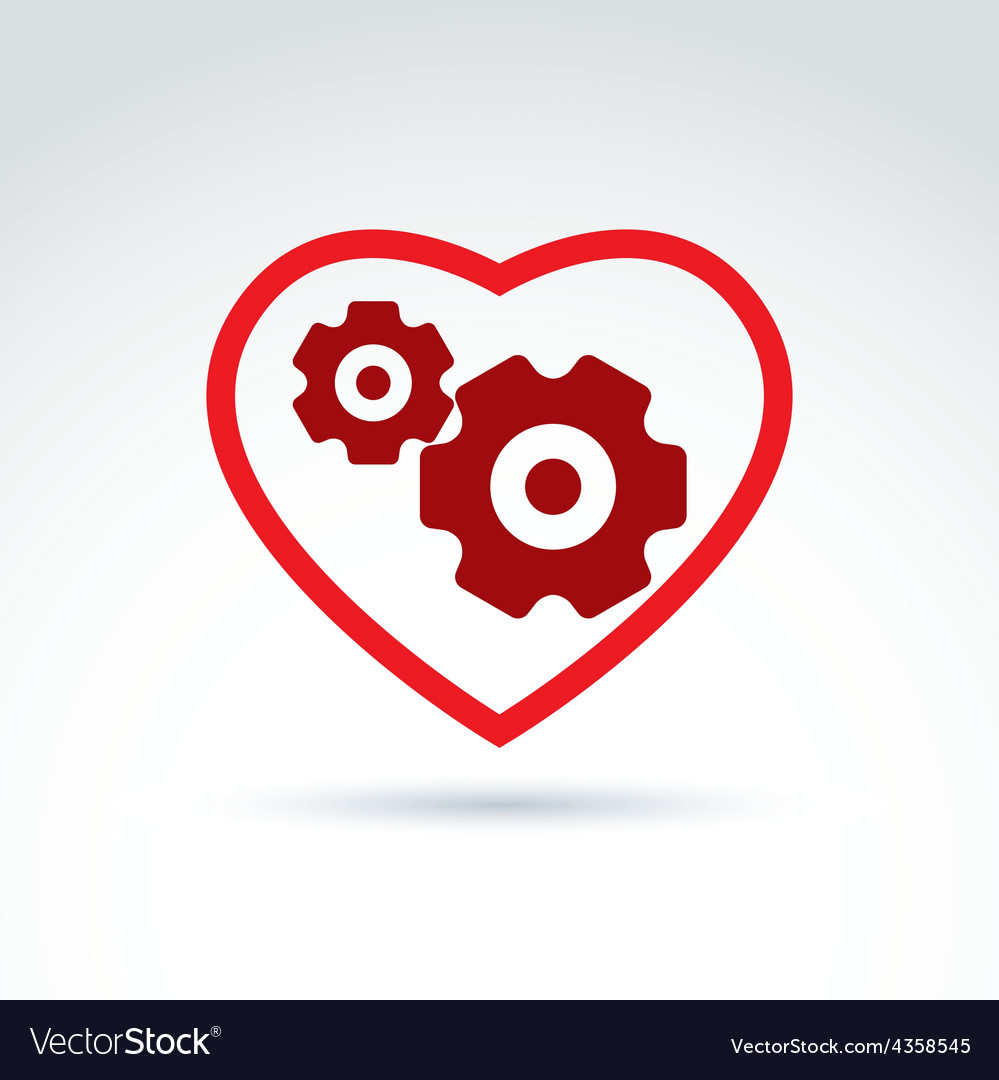 Gears and cogs in a shape of heart system theme