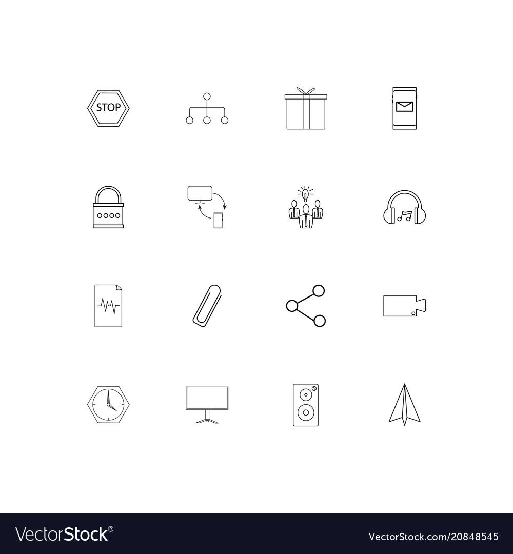 Internet of things linear thin icons set outlined