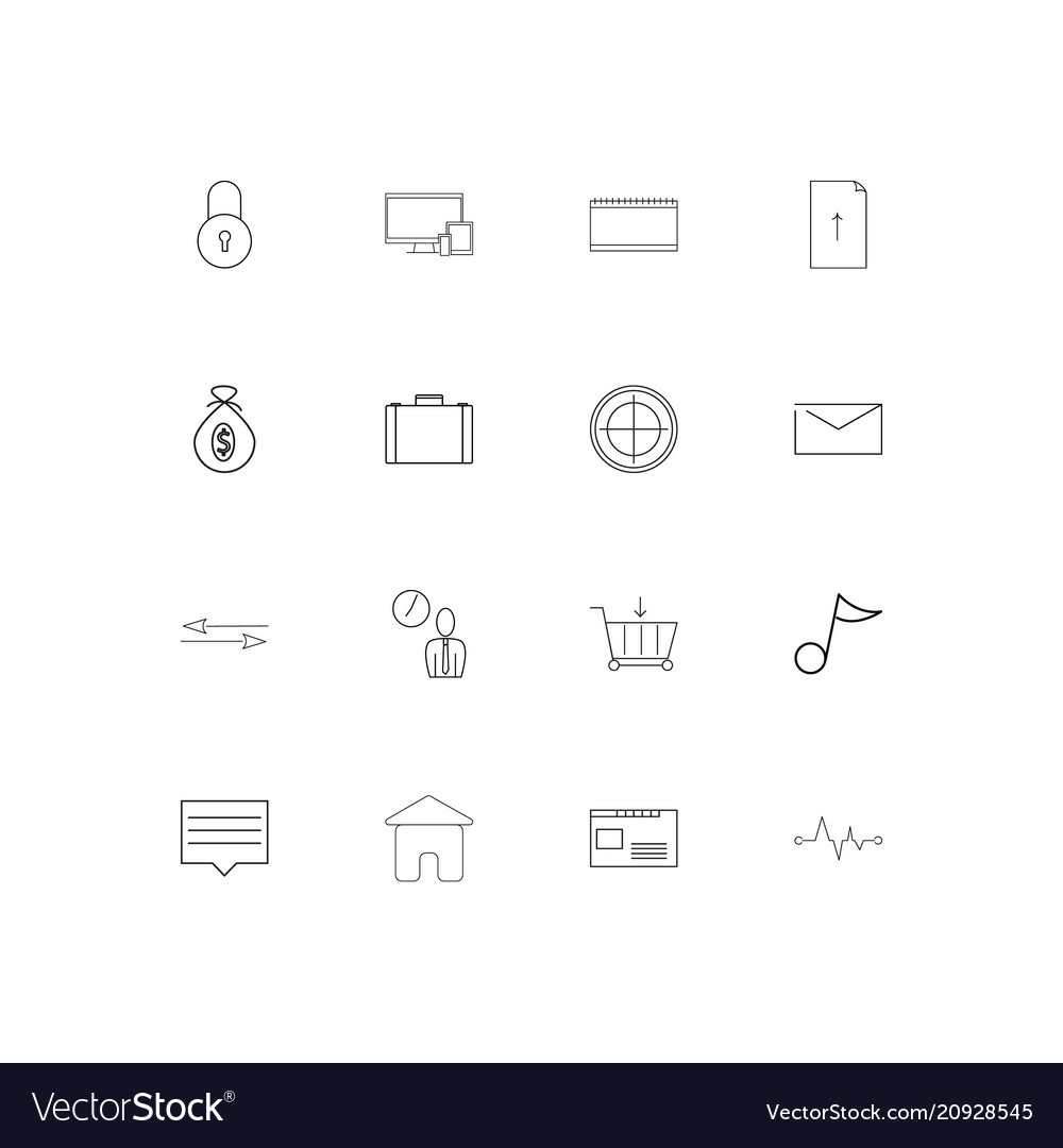 Internet of things linear thin icons set outlined Vector Image Internet of things linear thin icons set outlined