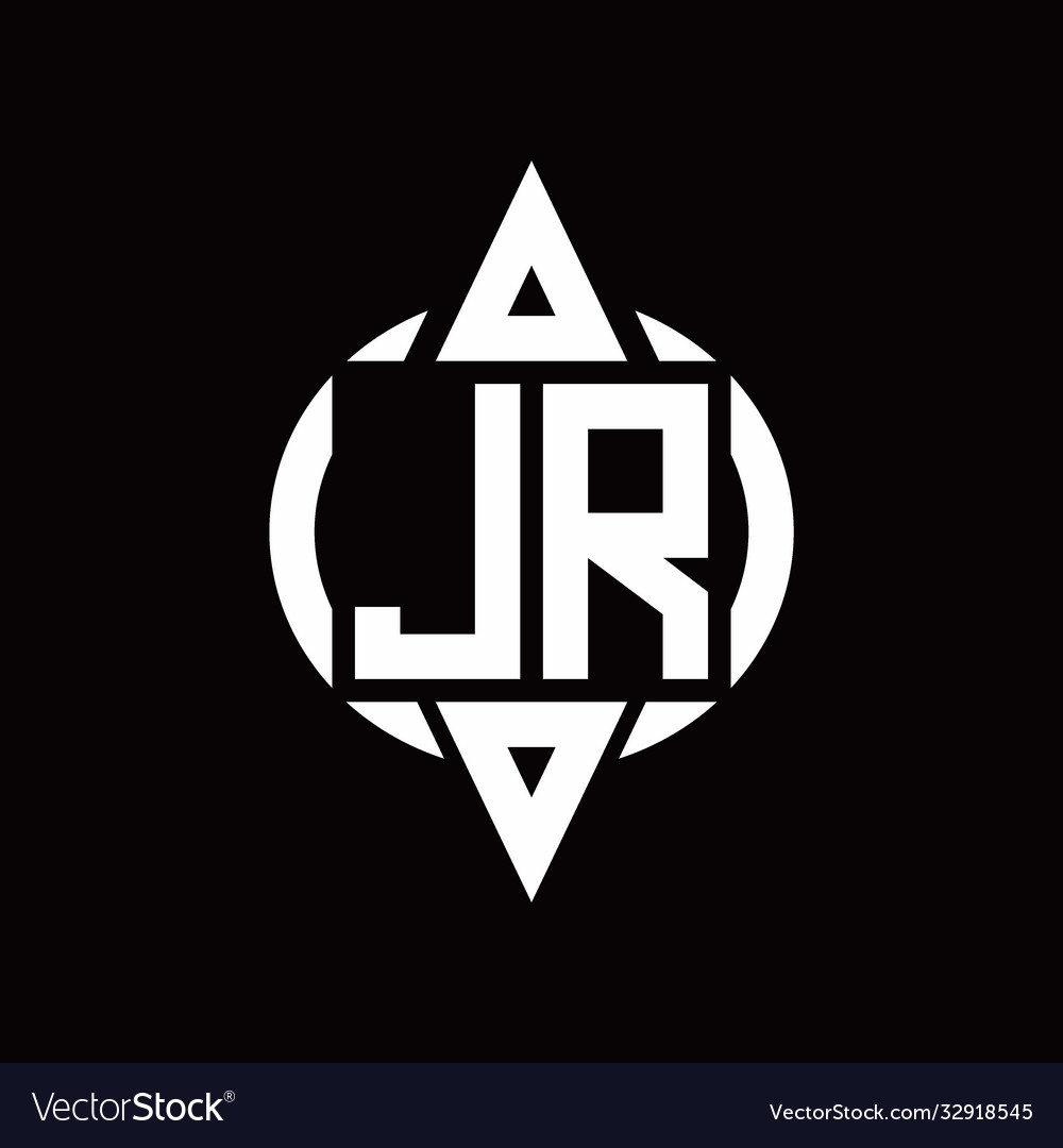 Jr logo with circle rounded combine triangle top