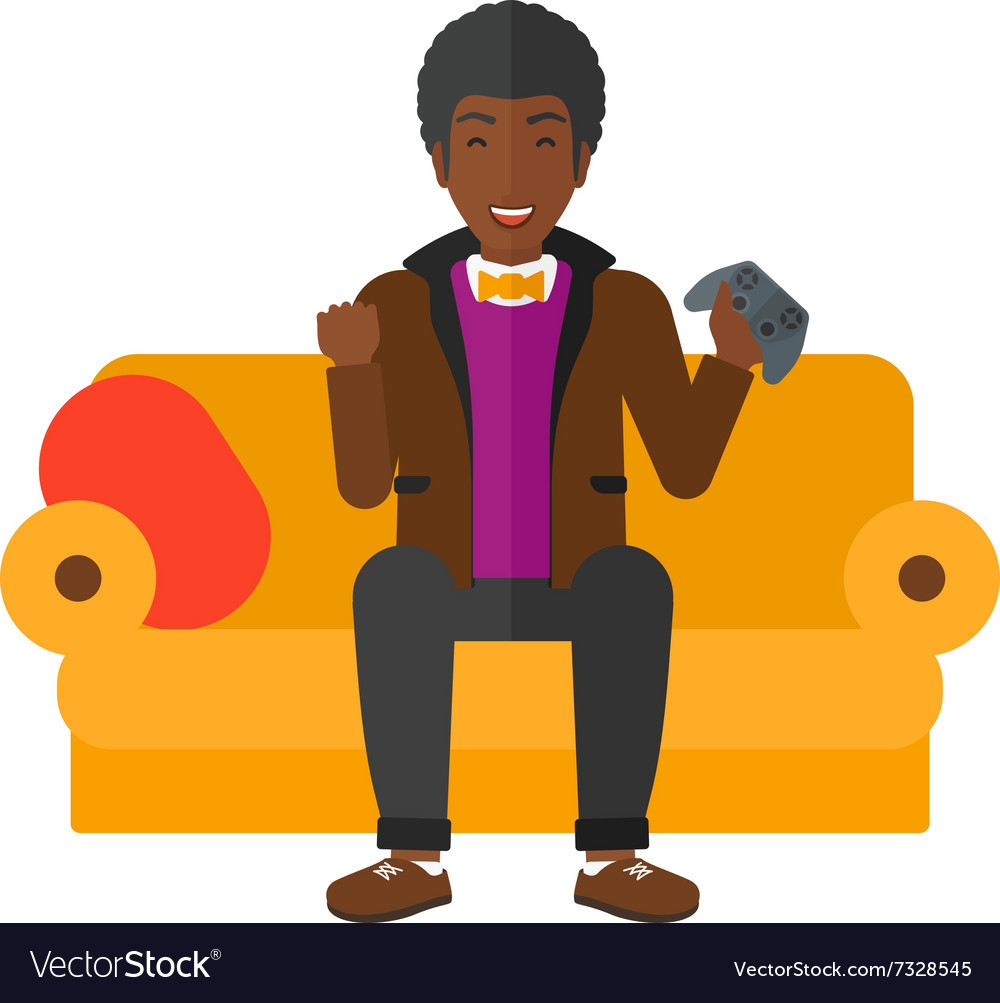 Man playing video game