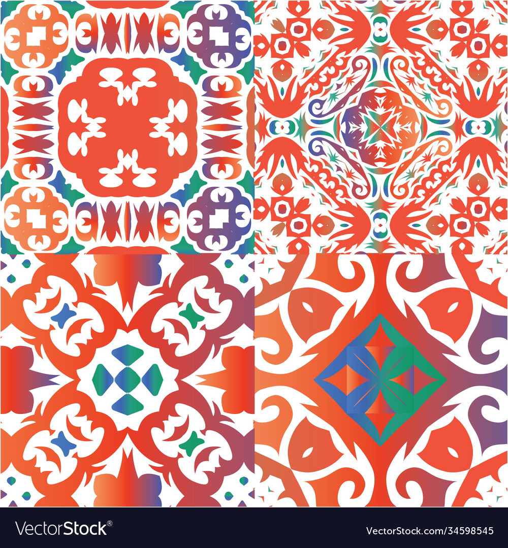 Mexican vintage talavera tiles Royalty Free Vector Image