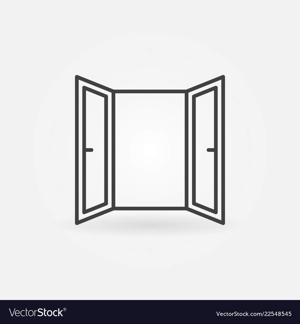 Open window line icon window symbol Royalty Free Vector