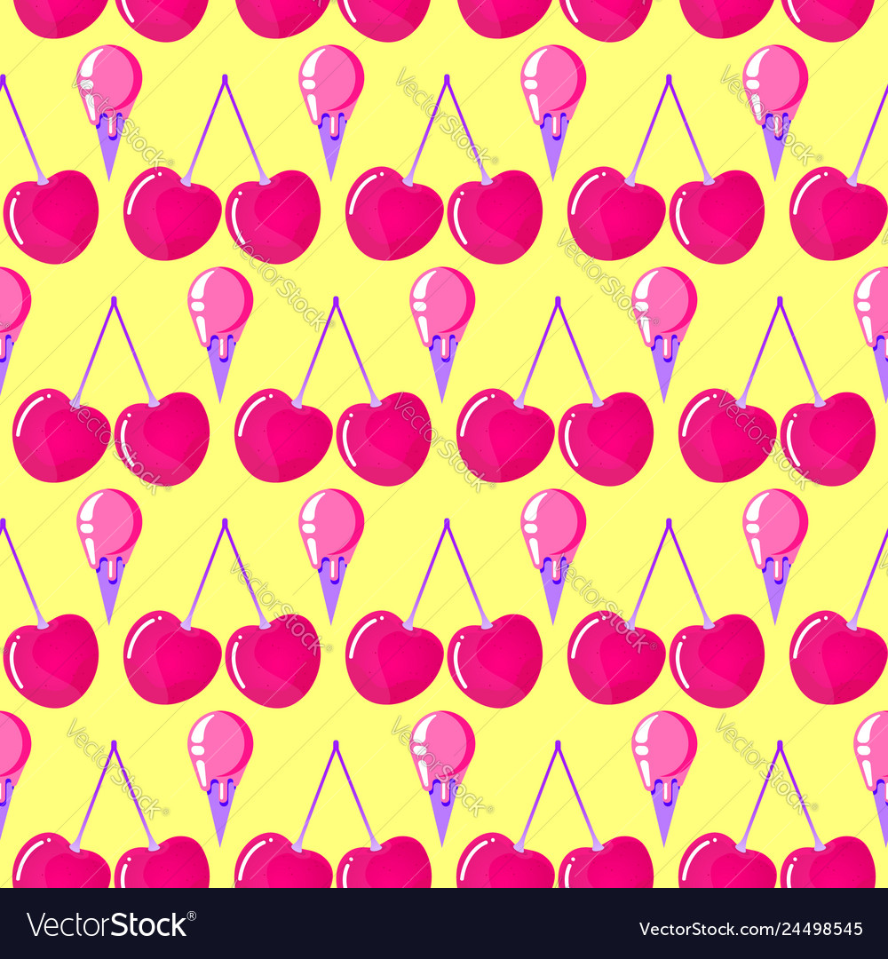 Pattern with cherries and ice cream