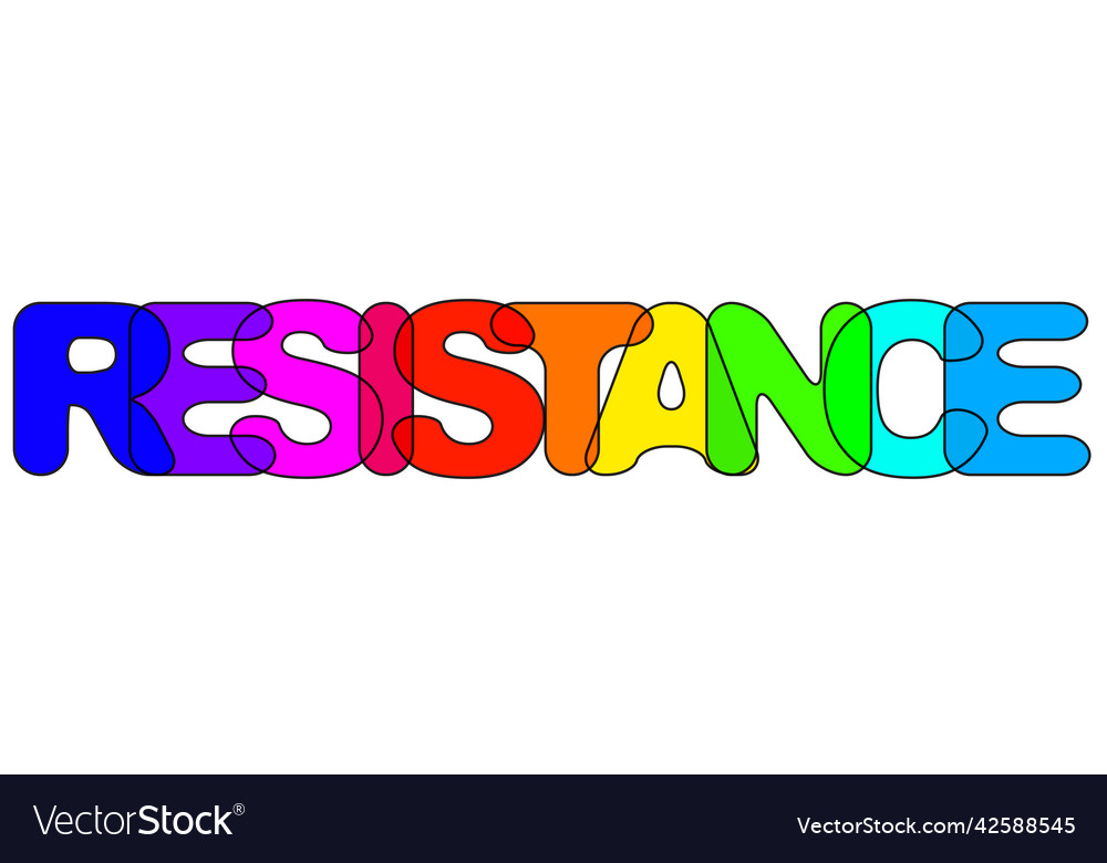 Resistance rainbow text resist spectrum word Vector Image