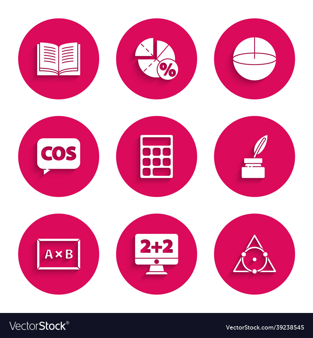 Set calculator equation solution triangle math vector image Set calculator equation solution triangle math