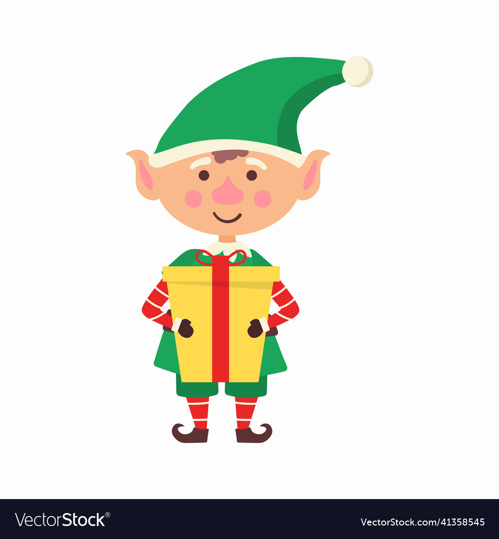 Elf Neujahr fröhliche Weihnachtsfiguren vector image Elf Neujahr fröhliche Weihnachtsfiguren