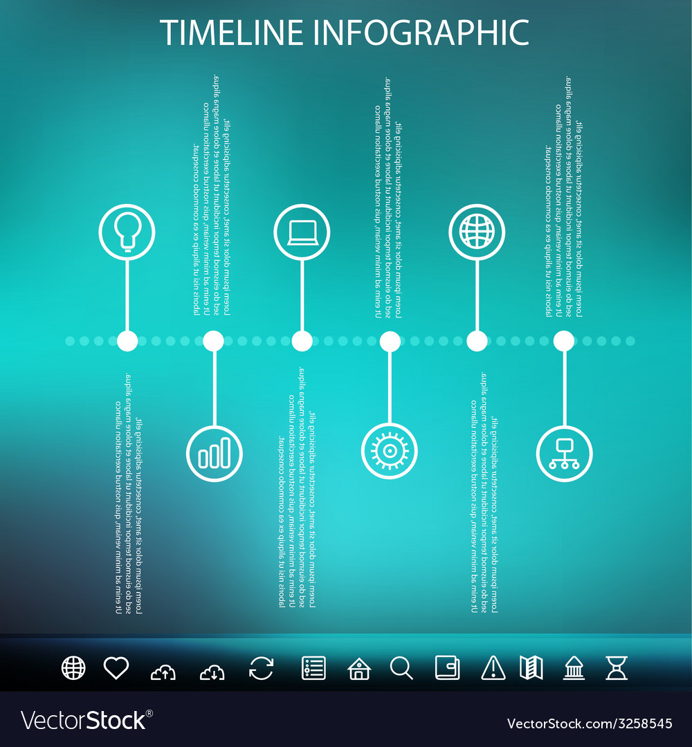 Timeline infographic with unfocused background Vector Image