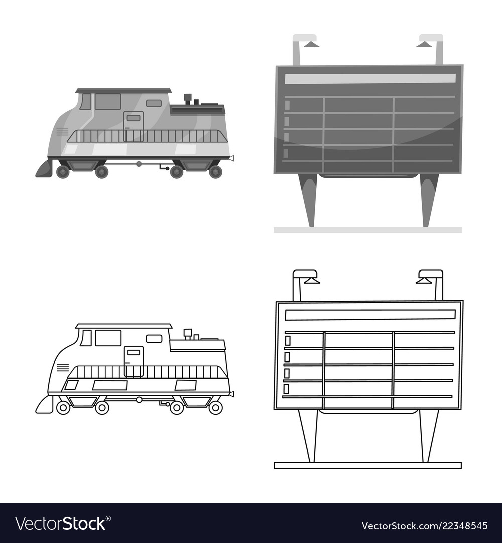 Train and station symbol vector image Train and station symbol