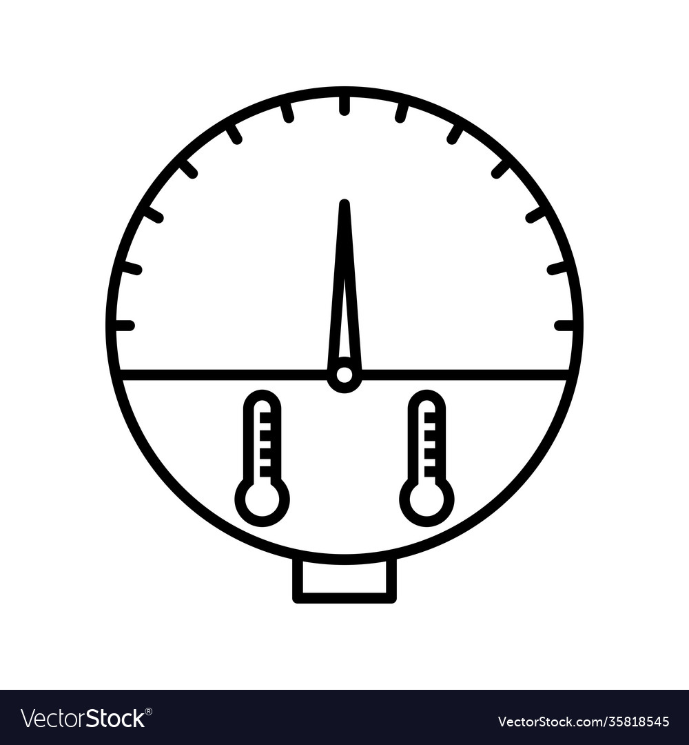 Unique temperature indicator line icon