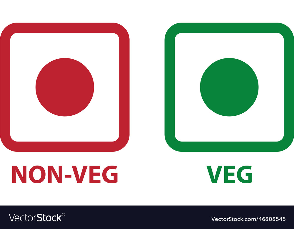 Veg and non emoji icon on white background Vector Image