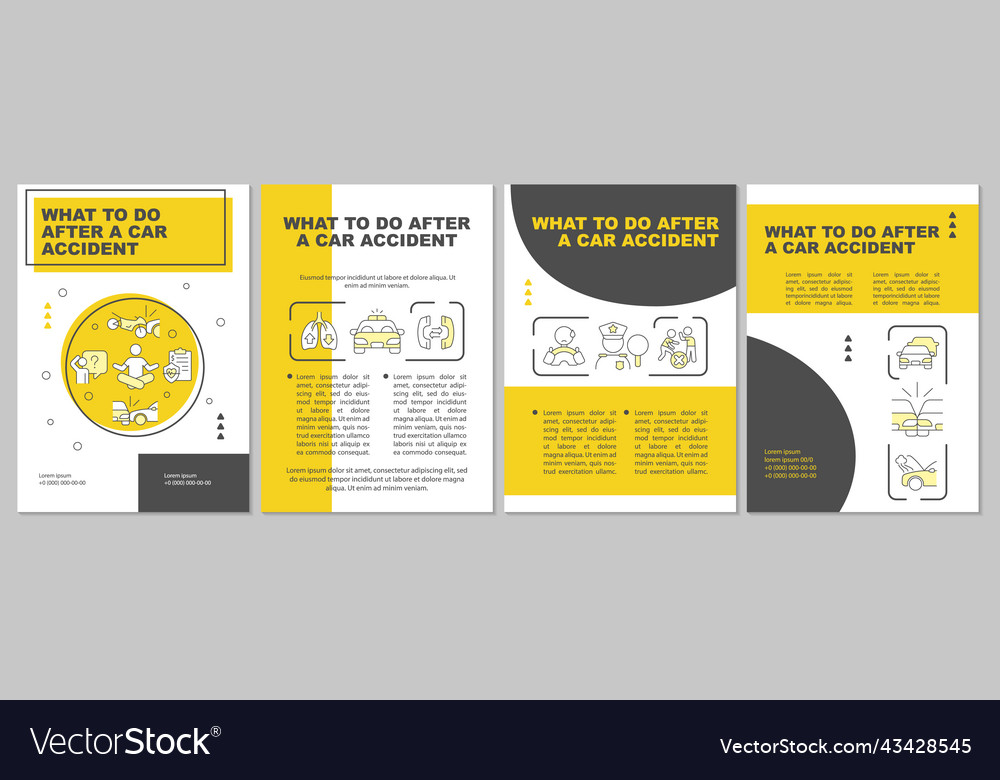 What to do after accident yellow brochure template