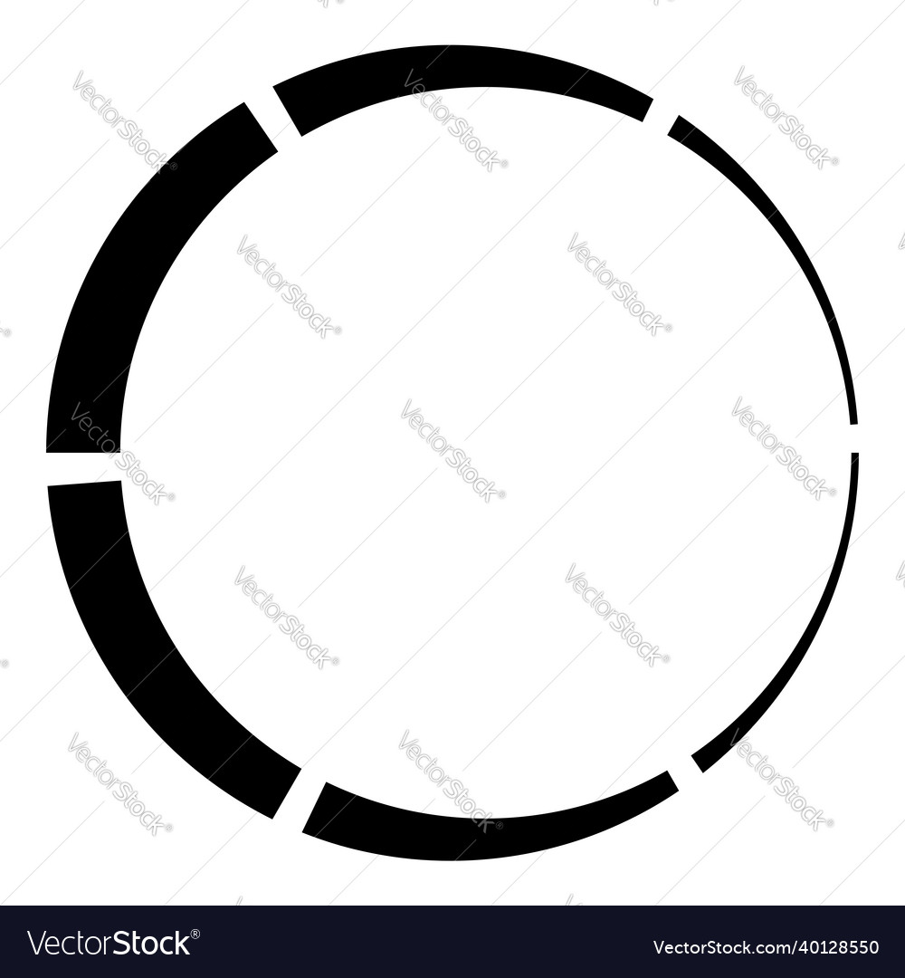 6 part section segmented circle abstract dashed vector image 6 part section segmented circle abstract dashed