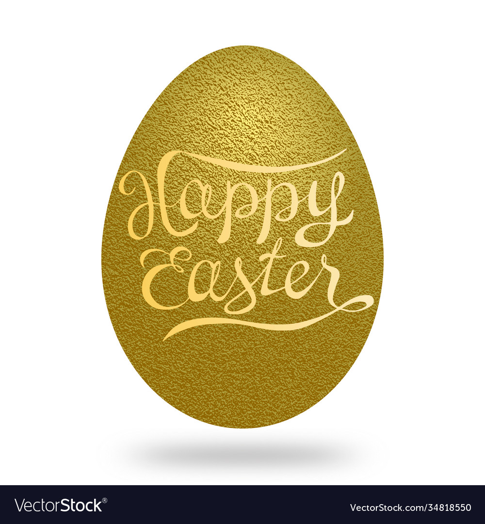 A golden egg isolated on white background Vector Image