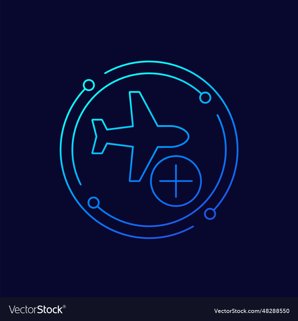 Add a flight icon with an airplane linear design