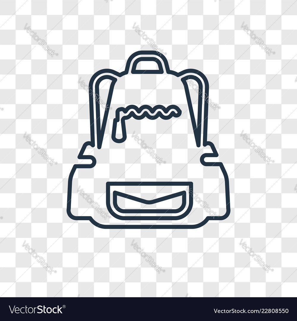 Backpack concept linear icon isolated vector image Backpack concept linear icon isolated