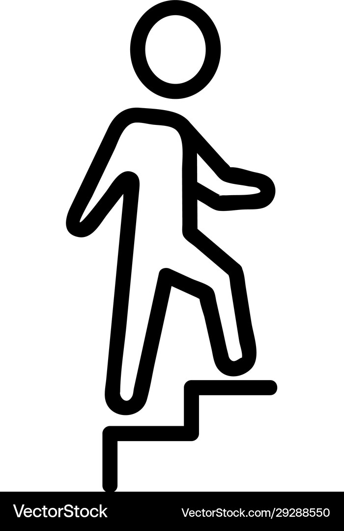 Businessman steps icon isolated contour Royalty Free Vector