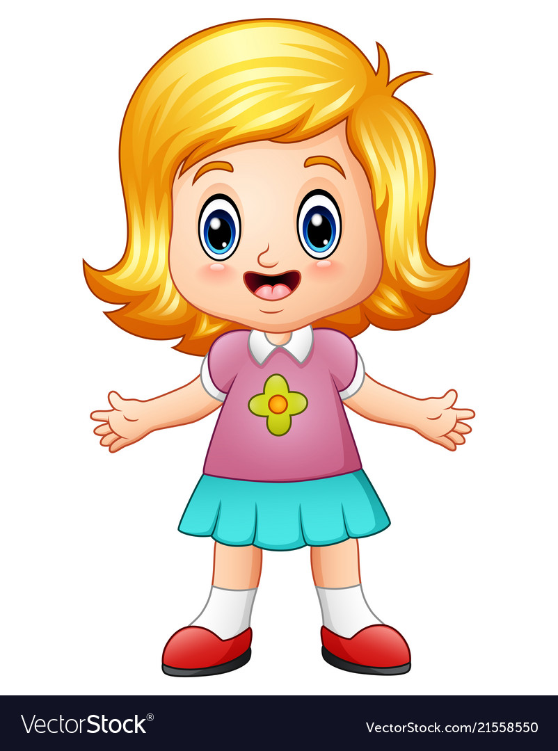 cartoon little girl with blonde hair