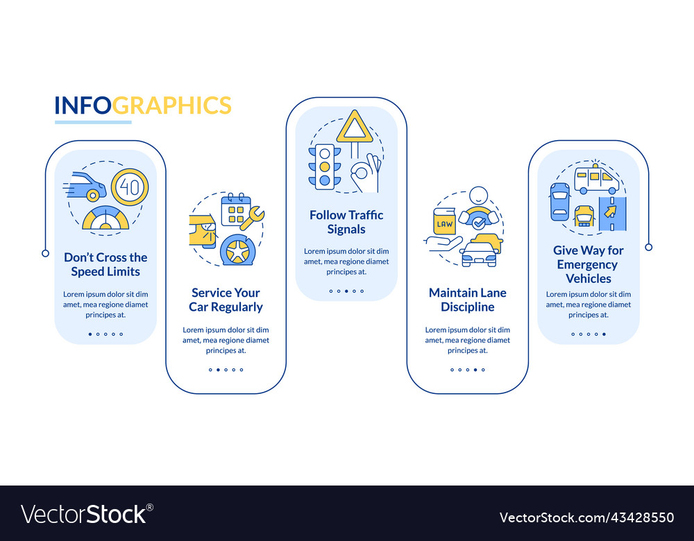 Common driving safety rules blue rectangle Vector Image