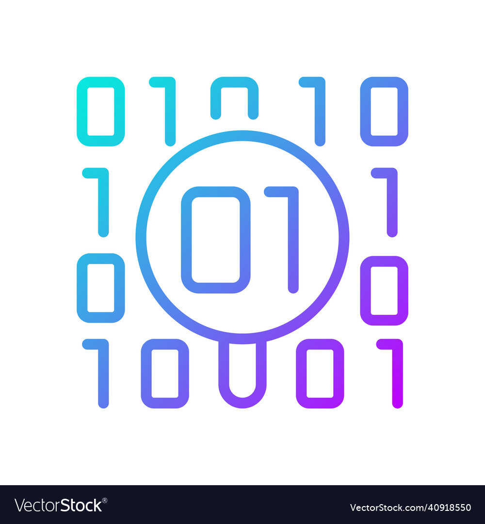 Dataset checkup gradient linear icon vector image Dataset checkup gradient linear icon