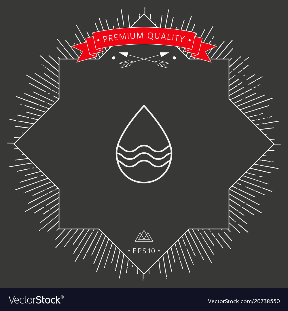 Drop line icon with waves