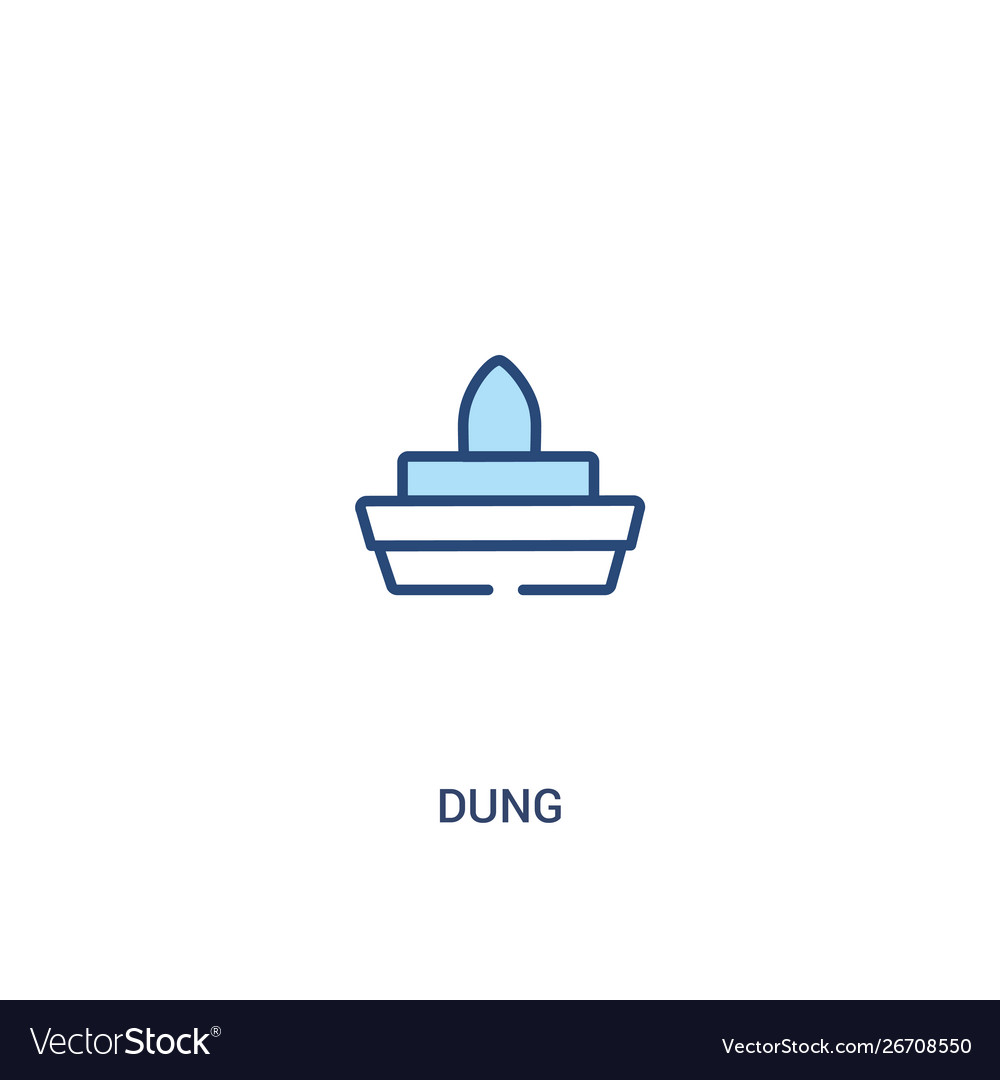 Dung concept 2 colored icon simple line element vector image Dung concept 2 colored icon simple line element