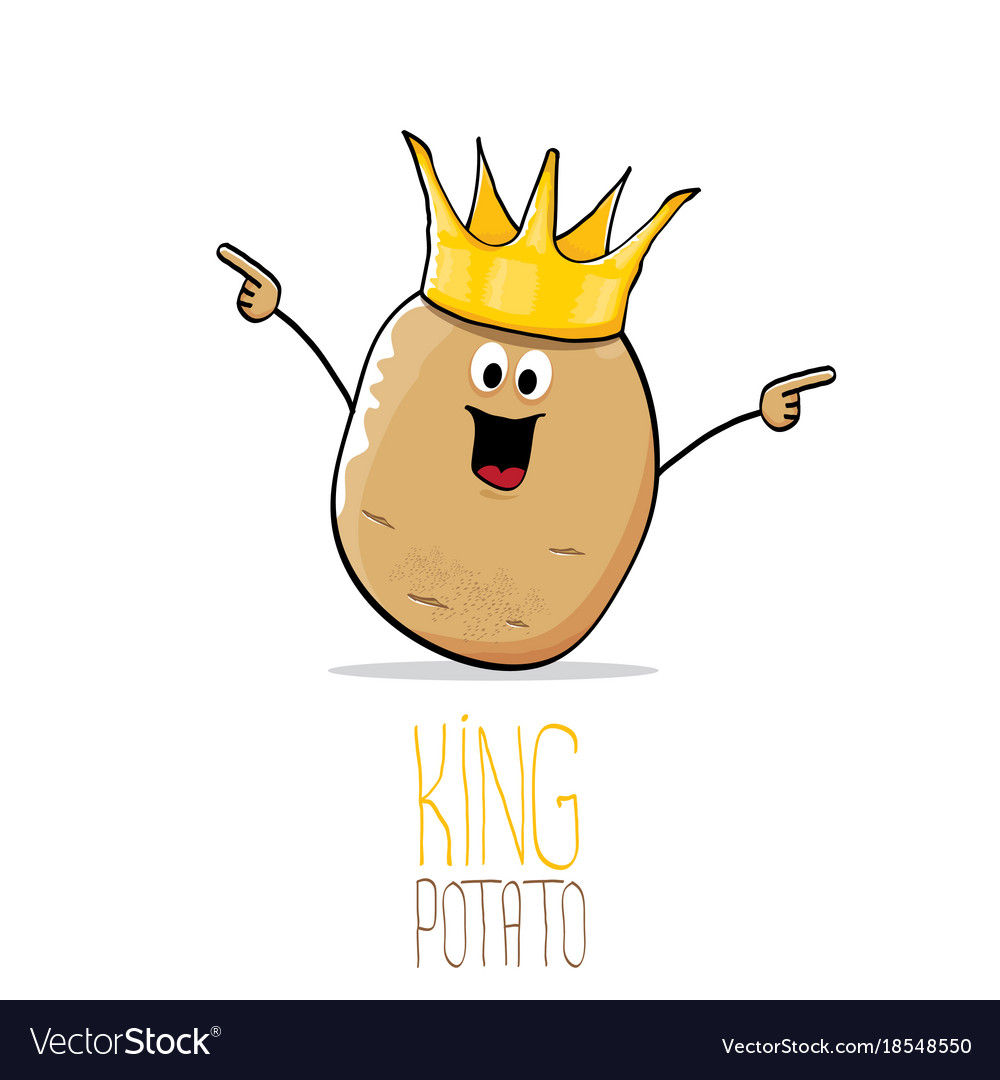 Funny cartoon cool cute brown smiling king Vector Image