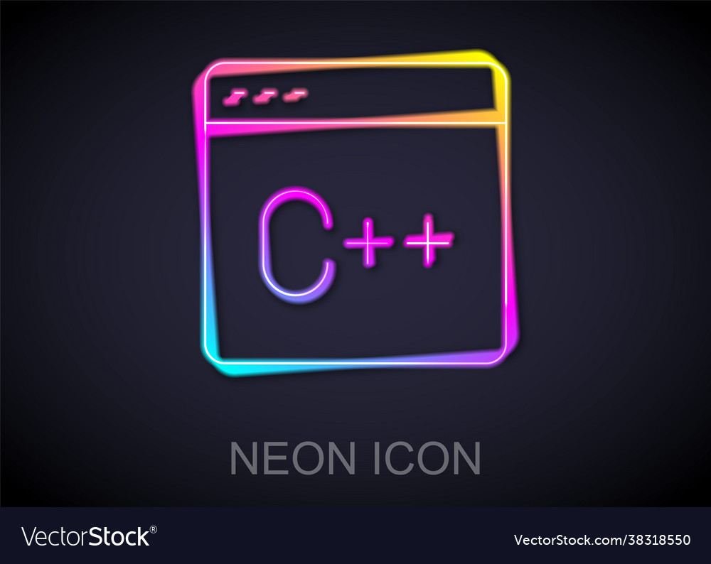 Glowing neon line software web developer Vector Image Glowing neon line software web developer
