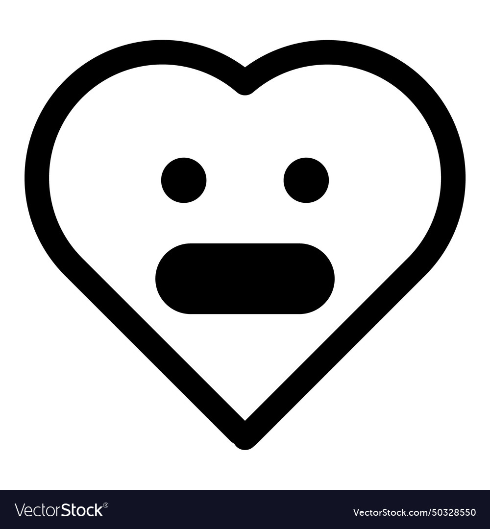 Heart shape emoji flat icon isolated on white