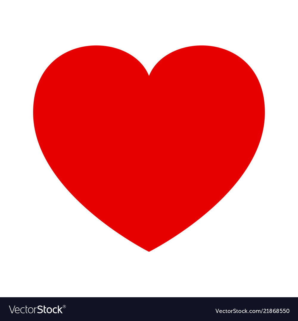 Human heart red love design isolated on white Vector Image