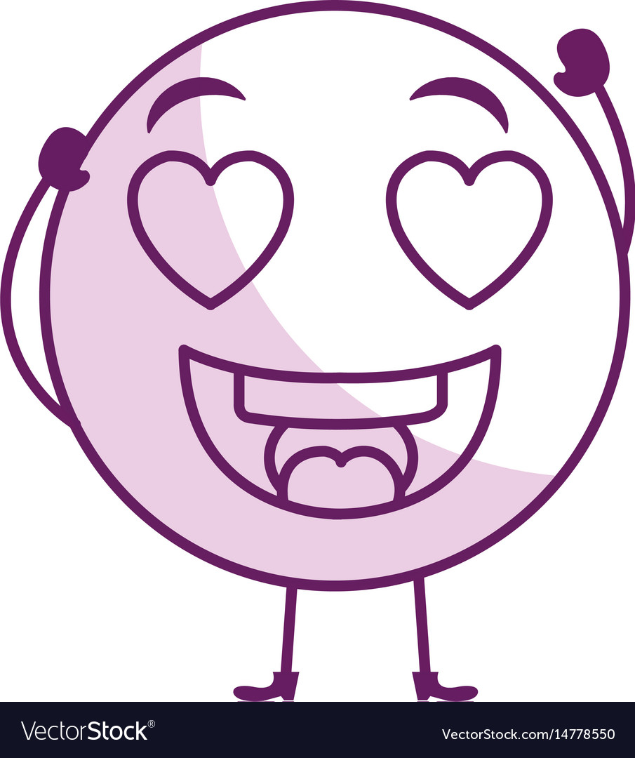 In love face emoticon kawaii character Royalty Free Vector