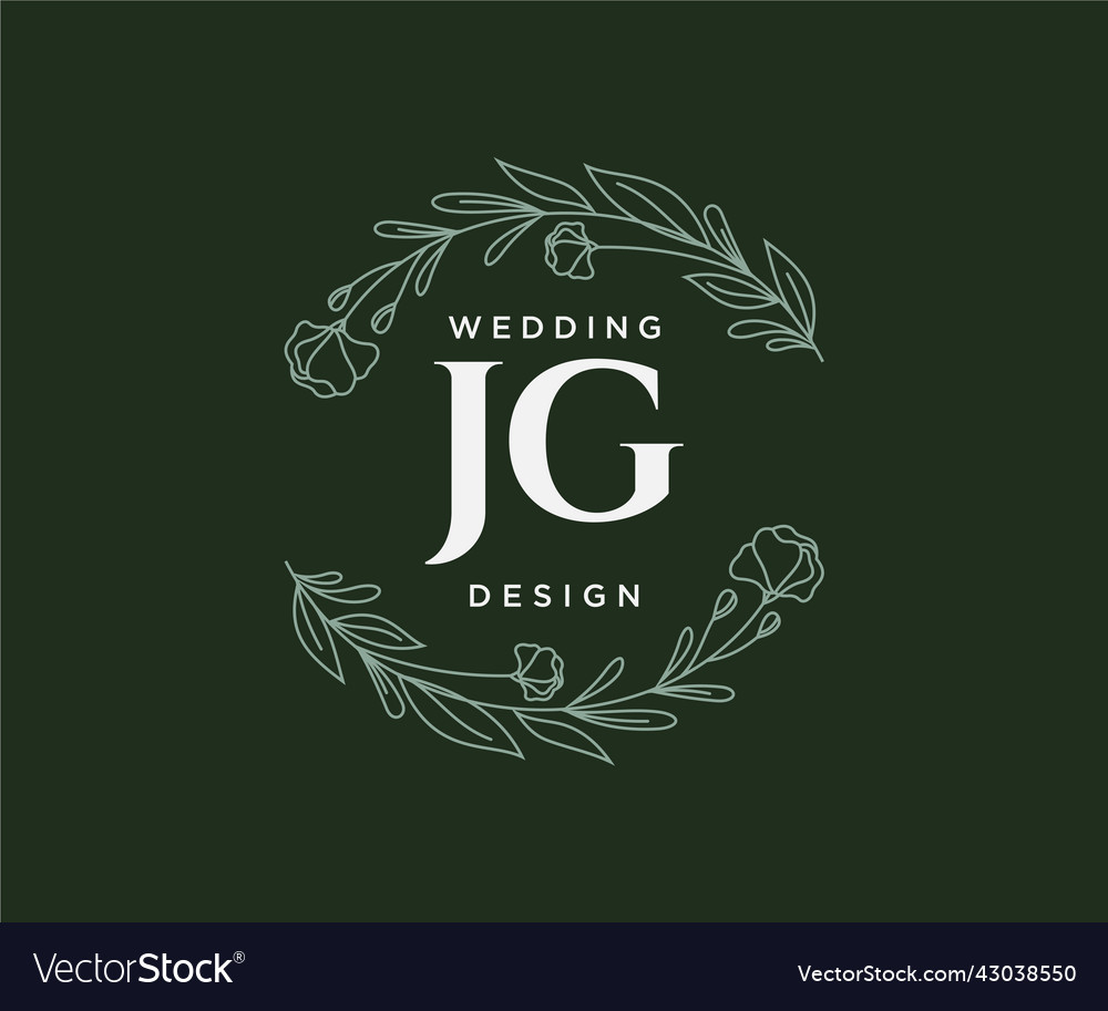 Jg initials letter wedding monogram logos