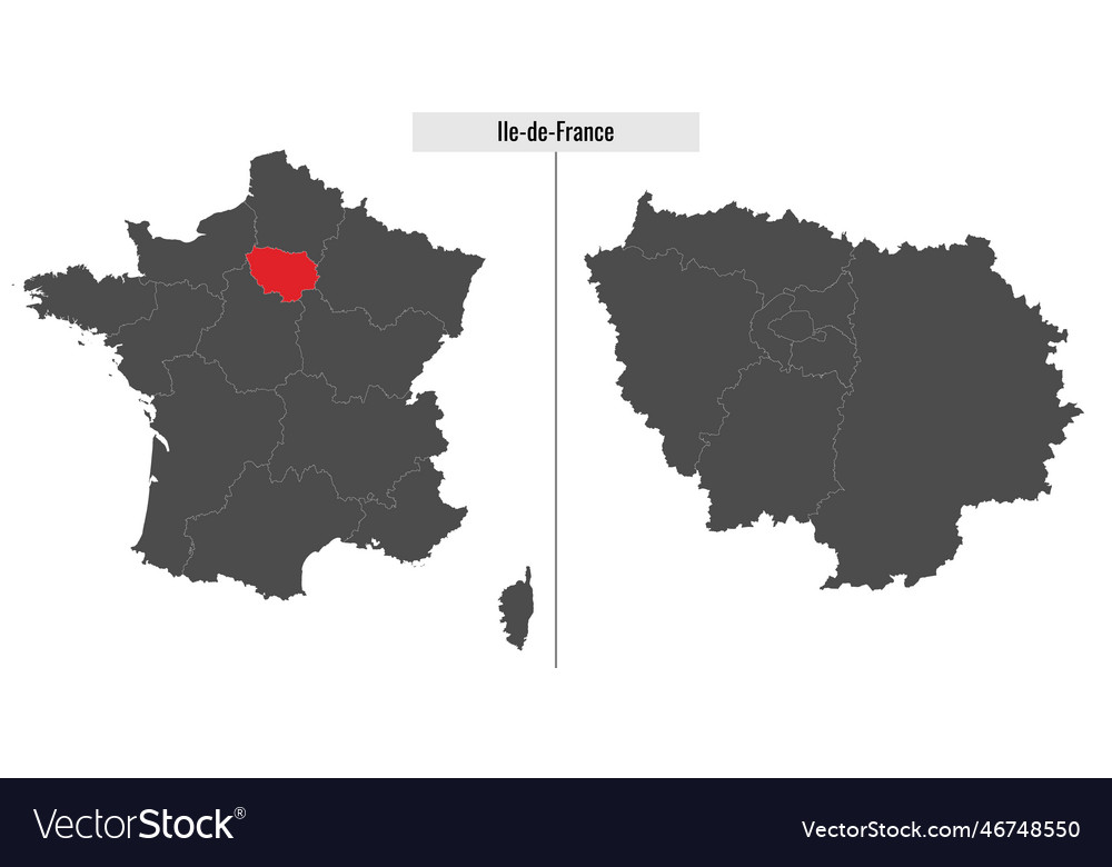 Map of ile-de-france region france Royalty Free Vector Image