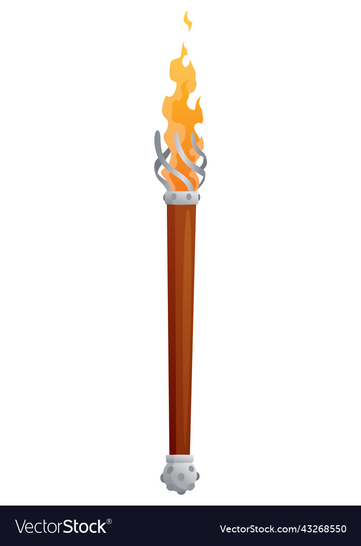 Medieval Torch with Burning Flame