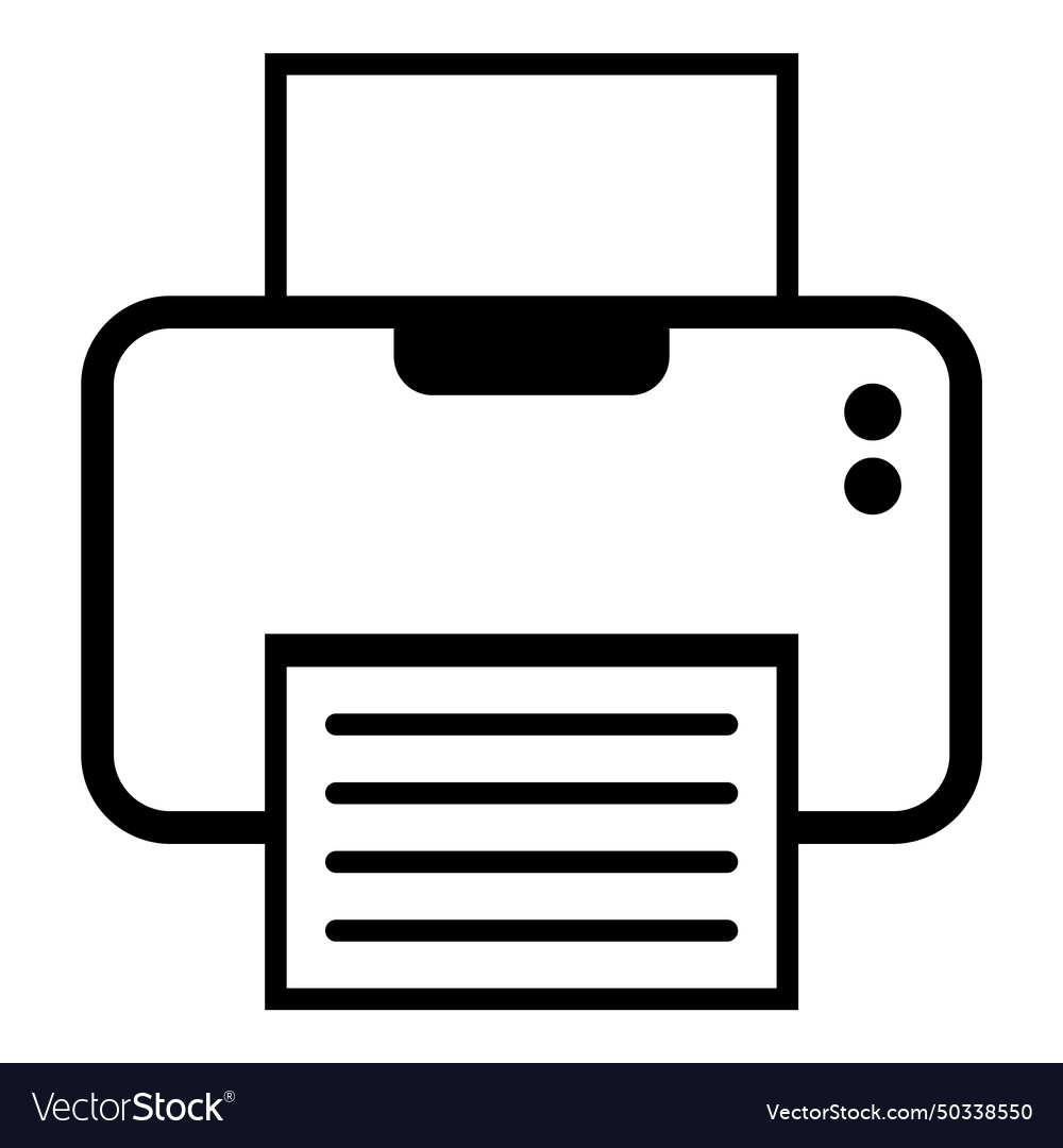 Printer flat icon isolated on white background Vector Image