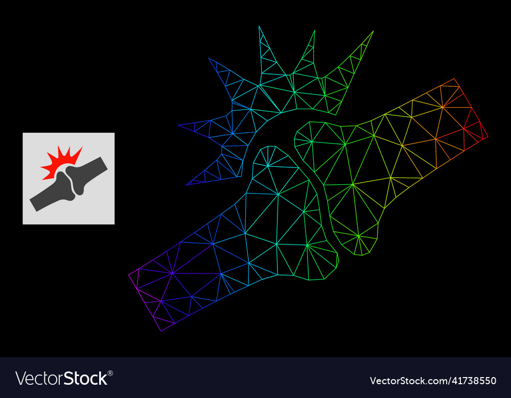 Rainbow gradiented polygonal net bone joint