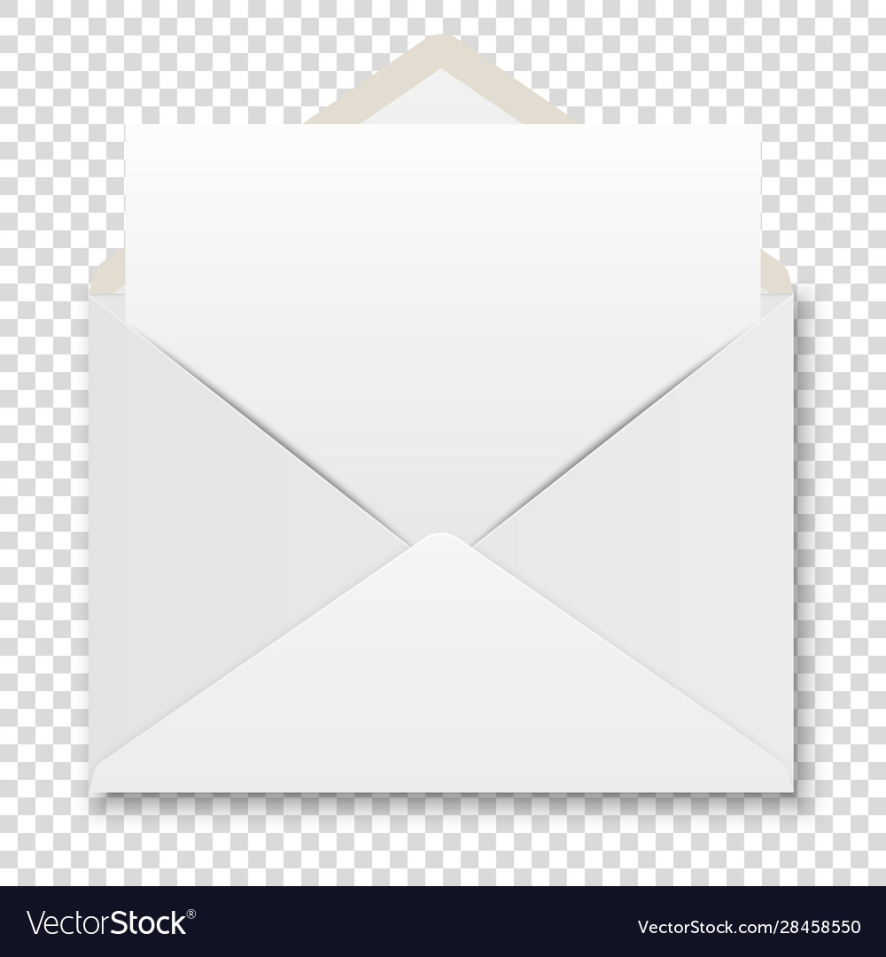 Realistic white envelope with white paper Vector Image