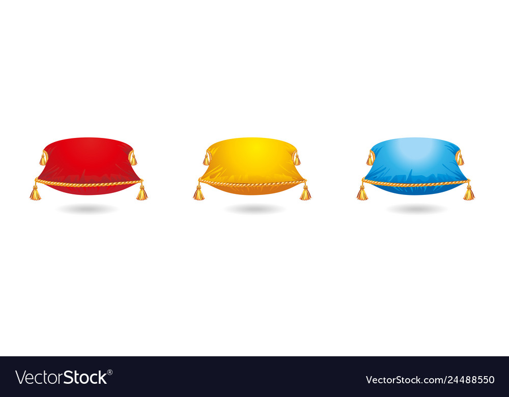 Red ceremonial pillow monarchy attribute vector image Red ceremonial pillow monarchy attribute