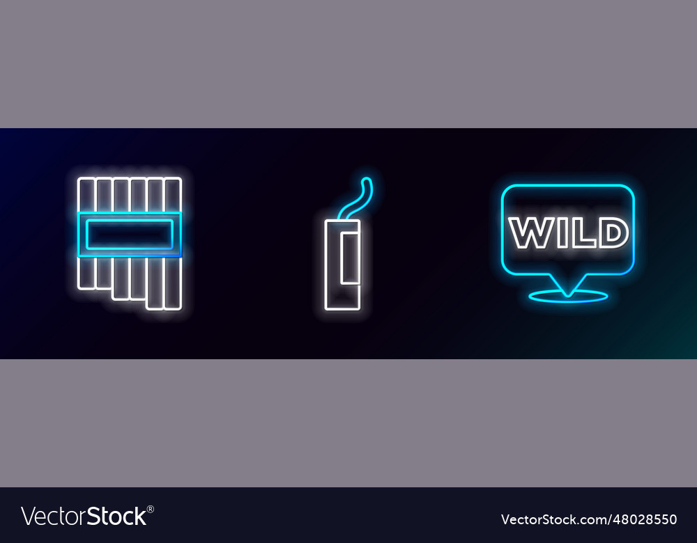 Set line pointer to wild west pan flute vector image Set line pointer to wild west pan flute