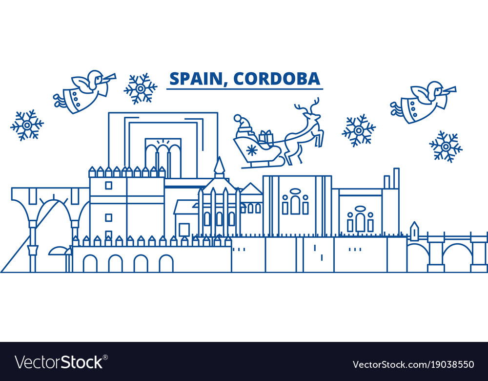 Spain cordoba winter city skyline merry