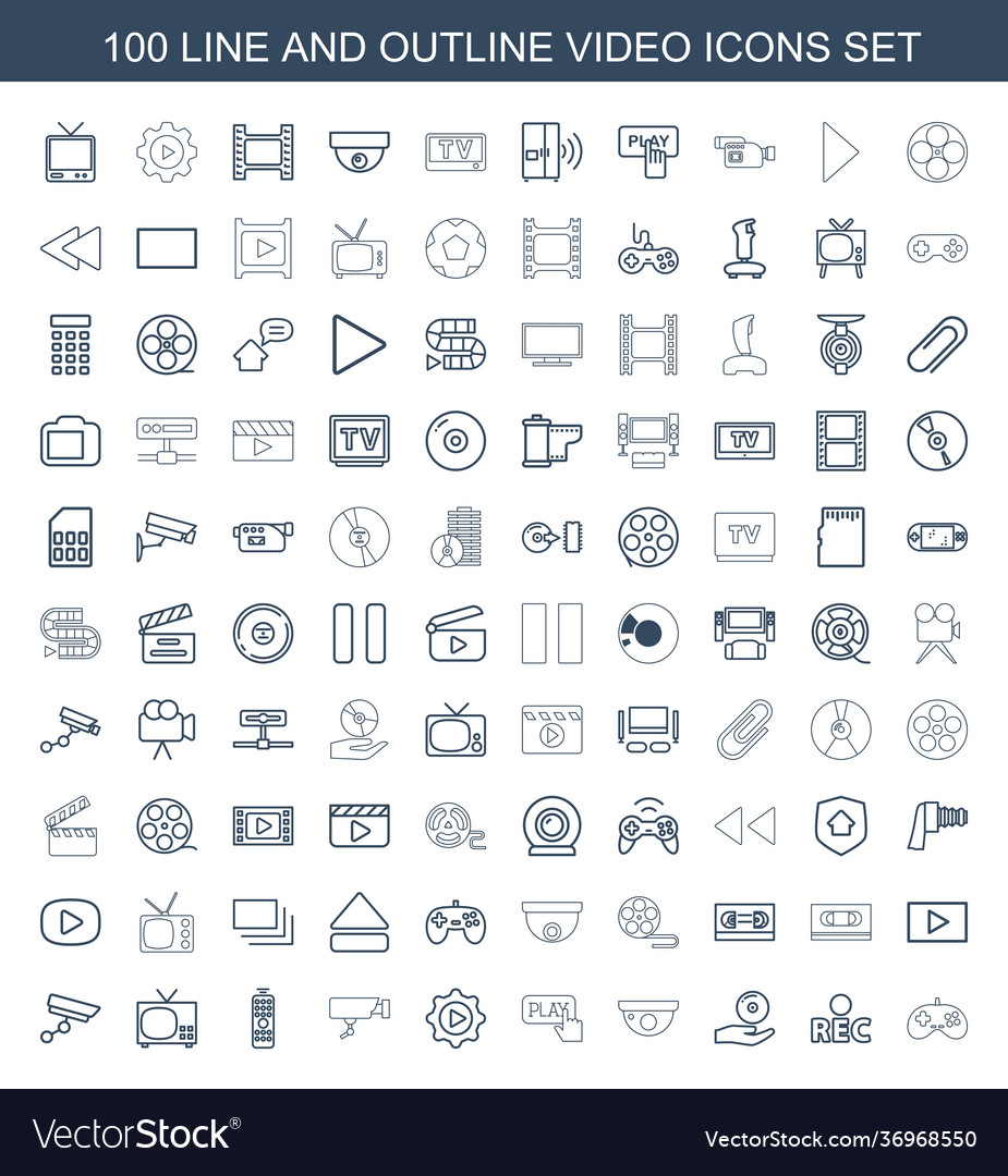 Video icons Royalty Free Vector Image - VectorStock