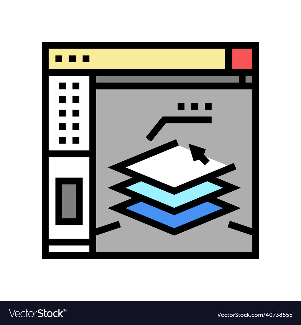 3d slicing software color icon vector image 3d slicing software color icon