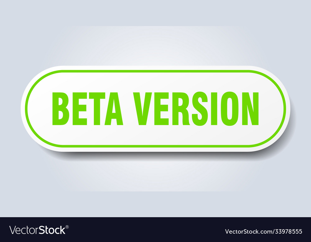 Beta version sign rounded isolated button white