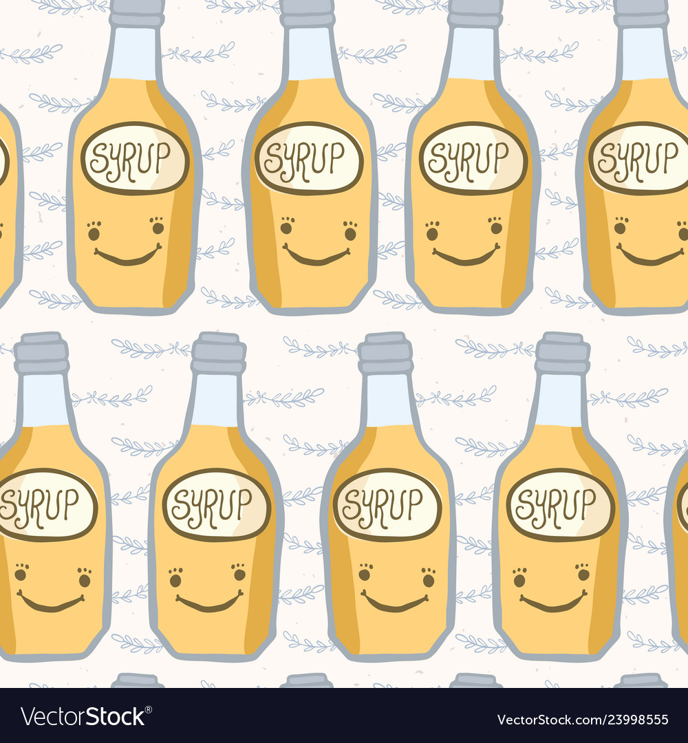 Cute bottle of golden syrup vector image Cute bottle of golden syrup