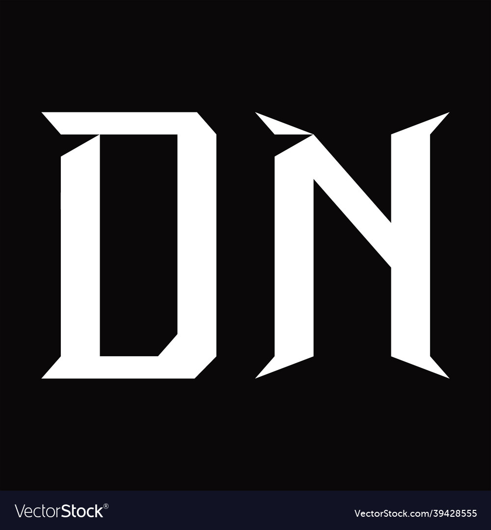 Dn logo monogram with slice shape design template