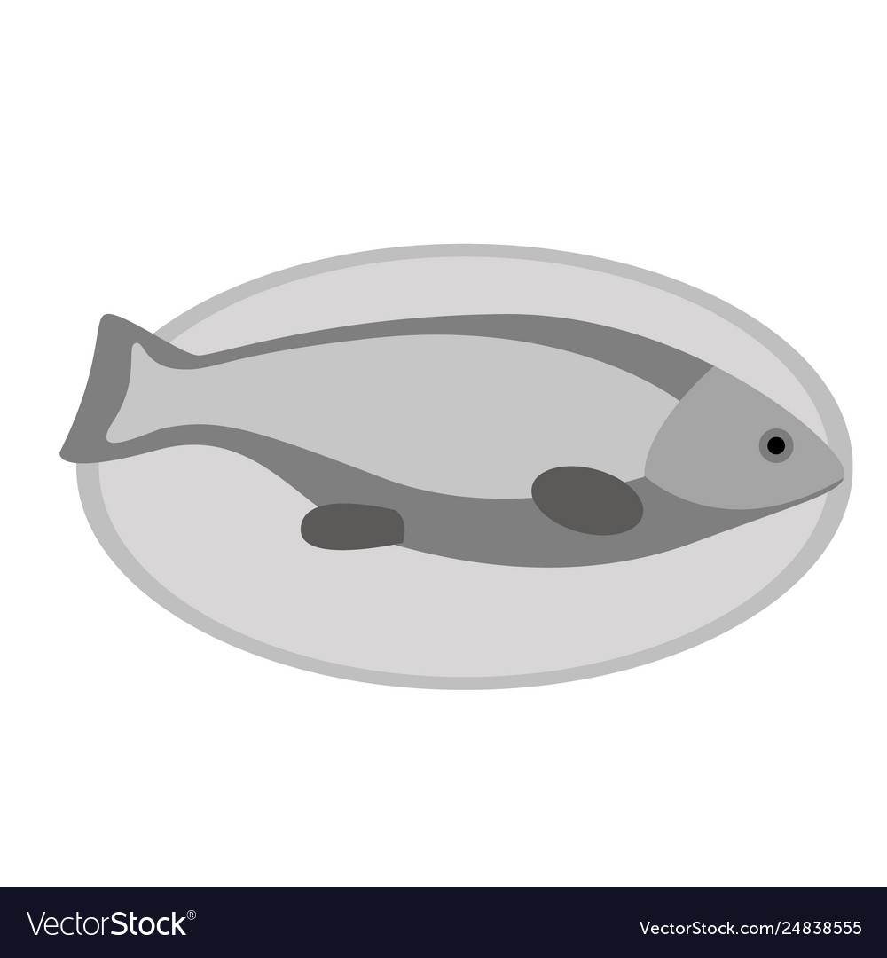 Fisch auf einer Platte flach