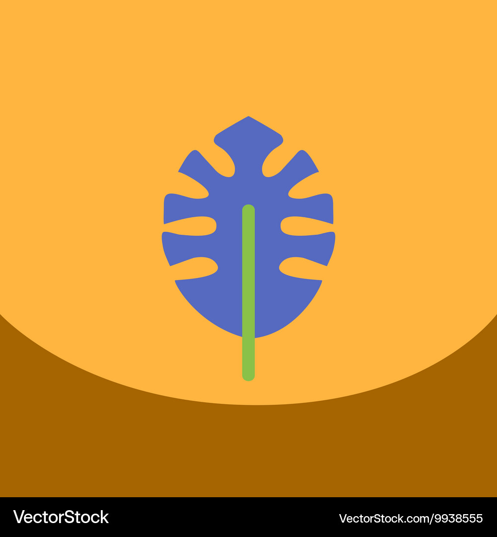 Flat icon design collection leaf tree Royalty Free Vector