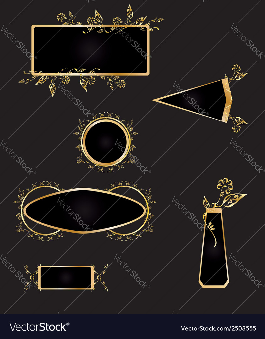 Gold and black frame element set