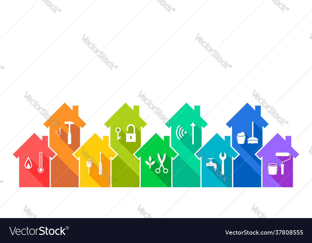 House and related work tool icon set