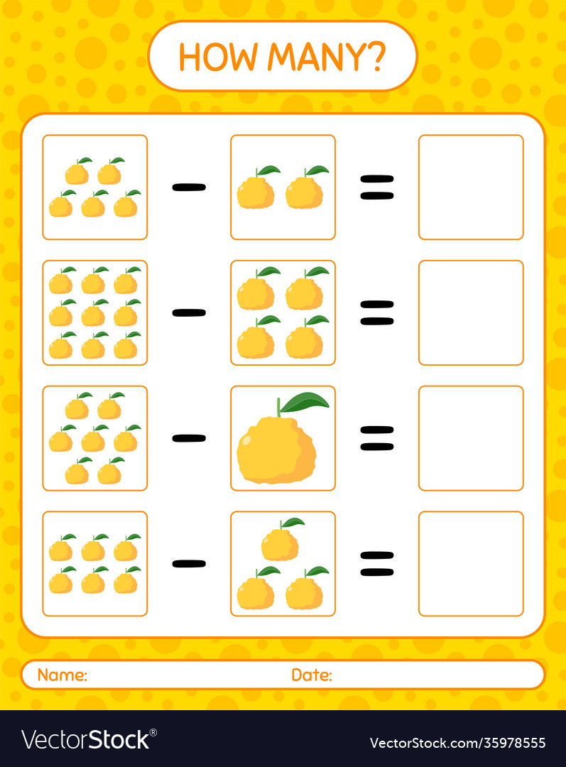 How many counting game ugli worksheet vector image How many counting game ugli worksheet